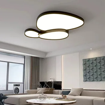Современные светодиодные потолочные светильники Гостиная Столовая Кабинет Спальня Настольная лампа Nordic Black White Home Decor Осветительный прибор