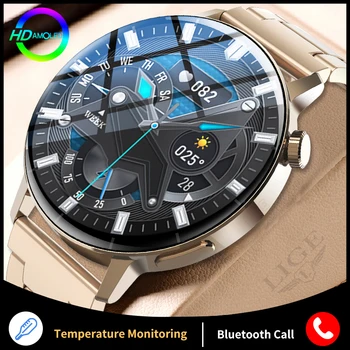 Умные часы LIGE AMOLED Bluetooth Call Alarm Частота сердечных Сокращений Сон Температура тела IP67 Водонепроницаемый Спортивный Фитнес-трекер Смарт-часы