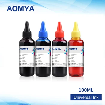 Универсальные чернила Aomya для заправки чернил 4x100 мл, совместимые с системами СНПЧ для принтеров HP, Brother, Canon, Lexmark