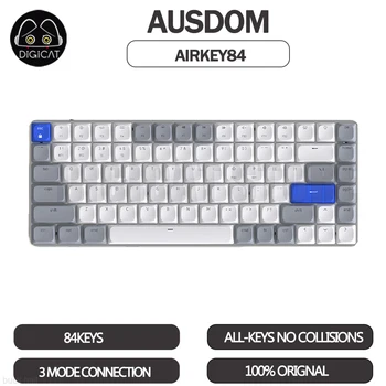 AUSDOM AriKey84 Механическая клавиатура 84 Клавиши 3 Режима USB/2,4 G/Bluetooth Беспроводная Клавиатура Для Win/Mac OS/iOS Офисная Клавиатура Подарок