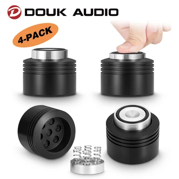 Douk Audio 4 шт., Алюминий + Пружинные Шипы для Динамиков, накладки, Усилитель DAC, Изоляционная Подставка, Коврики для ног