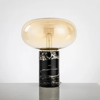 Light luxury ins новый продукт в постмодернистском минималистичном дизайнерском стиле, украшение спальни, гостиной, стеклянный шар, абажур, мраморная настольная лампа