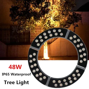 RGB Светильник для обнимания дерева на вилле, Садовые фонари, Гофрированное светодиодное кольцо, Лампа для съемки патио, Пейзажная подсветка деревьев