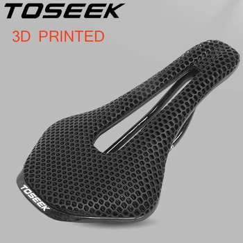 TOSEEK Велосипедное Седло с 3D Принтом из Углеродного волокна, сиденье для Шоссейного горного Велосипеда, Прочная Амортизирующая Подушка для велосипедного сиденья, Велосипедная деталь