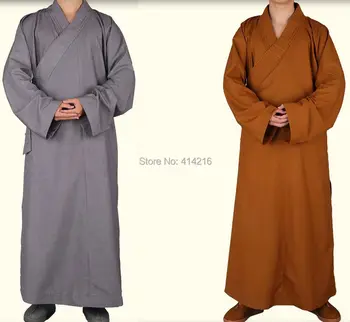 Весна и осень, костюмы буддийских монахов храма Шаолинь, одежда, халат Хайцин, унисекс, костюмы для боевых искусств, серый/желтый