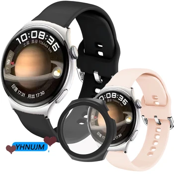 Для Huawei Watch 4 Pro, Силиконовый спортивный мягкий браслет, Huawei Watch4 Pro, чехол для ПК, бампер + защитная пленка для экрана