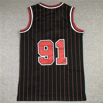 Изготовленные на заказ Баскетбольные Майки 91 33 23 Футболки Pippen Rodman С вашим любимым названием и Сетчатой вышивкой Видео спортивного товара 2