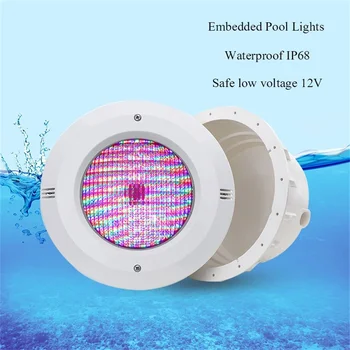 Подводные светильники RGB Светодиодные встроенные светильники для бассейна 12V Водонепроницаемые 12W 18W 36W Красочные прожекторы с дистанционным управлением из пластика