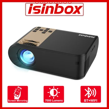 Проектор ISINBOX 1080P HD 4K Видеопроектор 7000 Люмен Беспроводной Экран Mirrorring Проекторы для домашнего кинотеатра Bluetooth WIFI