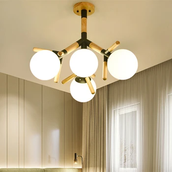 Современные стеклянные люстры, минималистичный светодиодный светильник E27, дизайнерская люстра из скандинавского железа для гостиной, кухни, маленькой прихожей