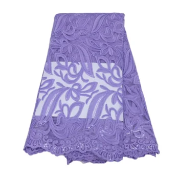 Фиолетовая Французская Кружевная Ткань с Блестками 2023, Высококачественная Африканская 3D Кружевная Ткань, Нигерийская Вышивка, Тюль, Вечерние Кружевные Ткани N99